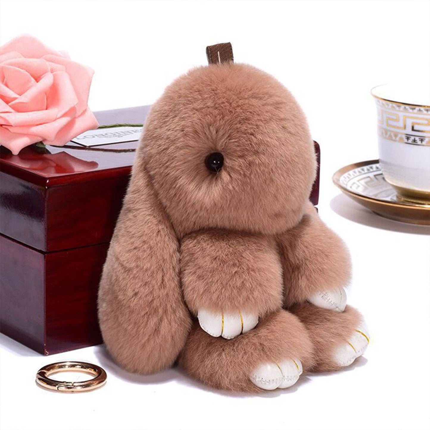 Cut Rabbit Pom Pom Key Chain