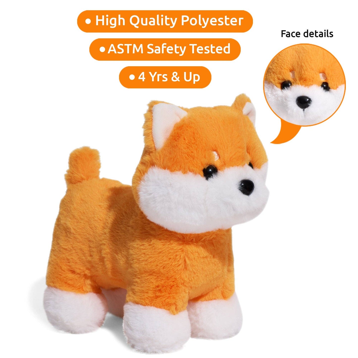 Little Jupiter Pet Plush Set with Bag - Orange Shiba Inu