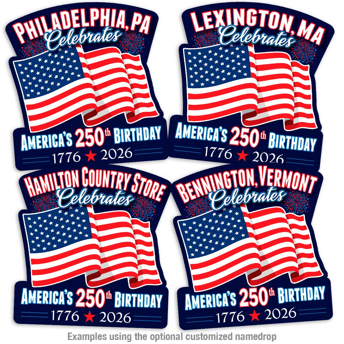 USA 1776 Flag Celebrate 250 Years Patriotic Die Cut Sticker