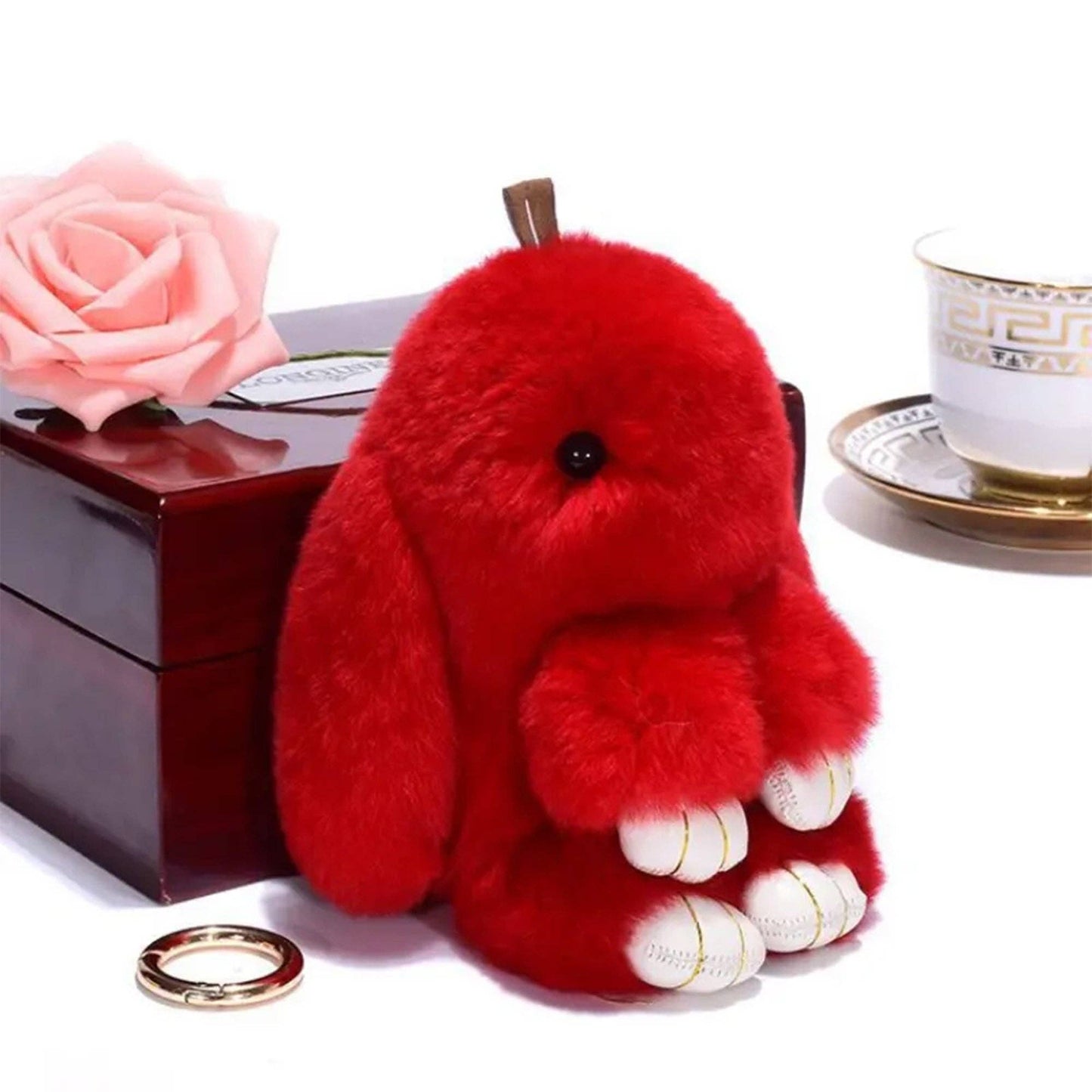 Cut Rabbit Pom Pom Key Chain