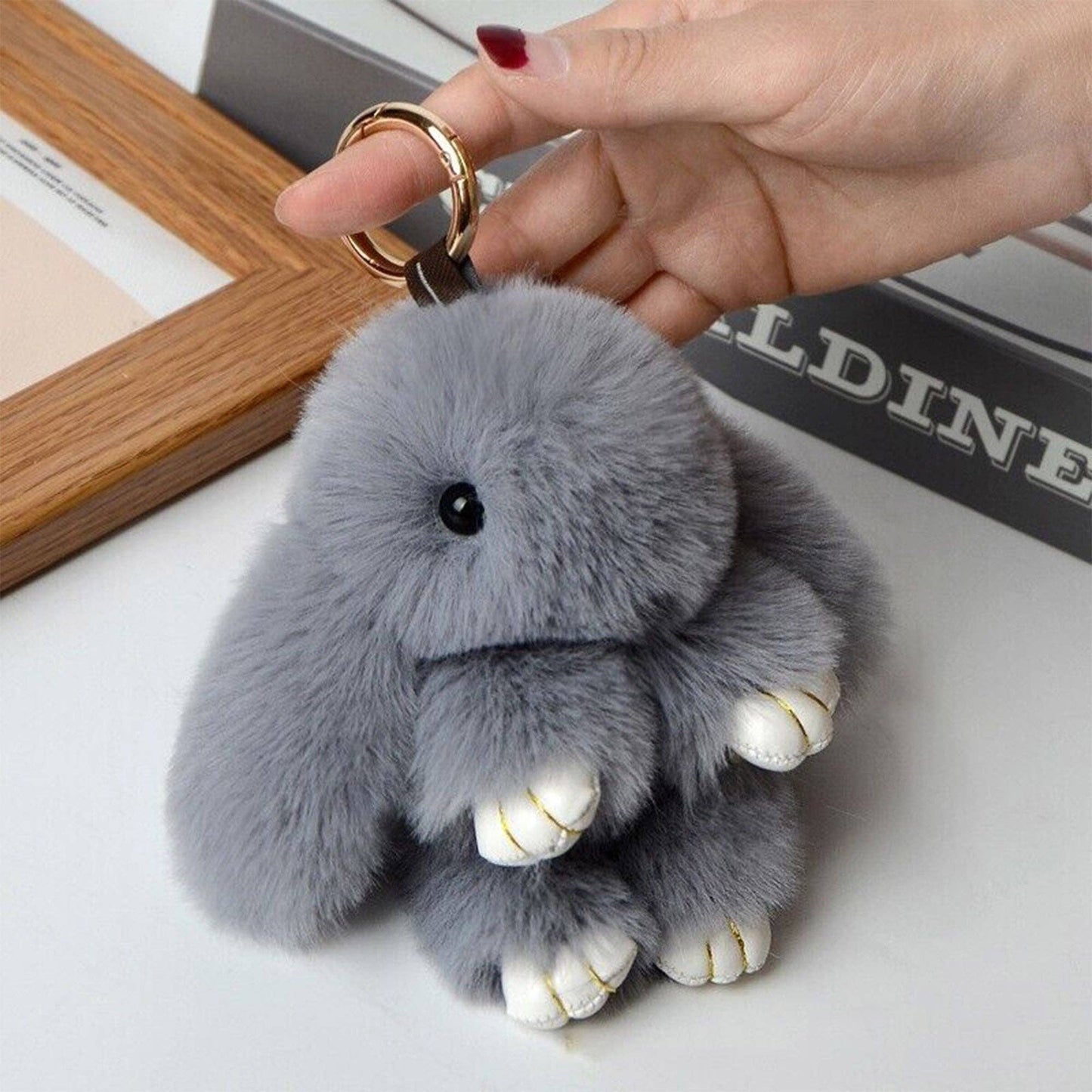 Cut Rabbit Pom Pom Key Chain