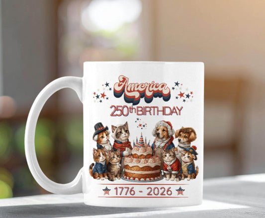 America 250th Birthday Mug, USA Celebrating 250 Years Coffee