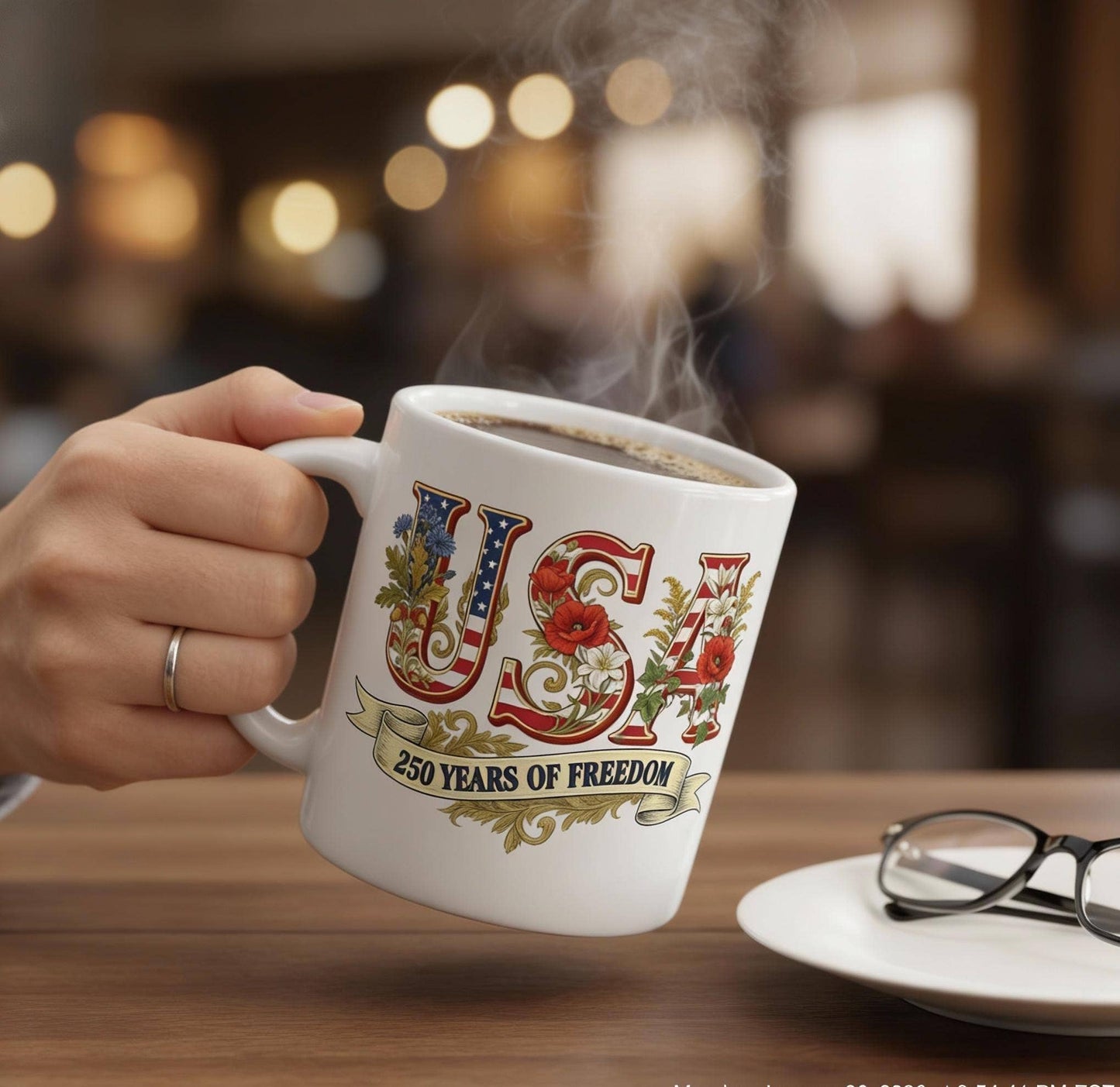 USA 250th Anniversary Mug, Semiquincentennial Coffee Cup
