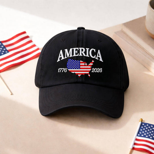 America 250th Anniversary Hat, USA Embroidered 1776–2026 Hat
