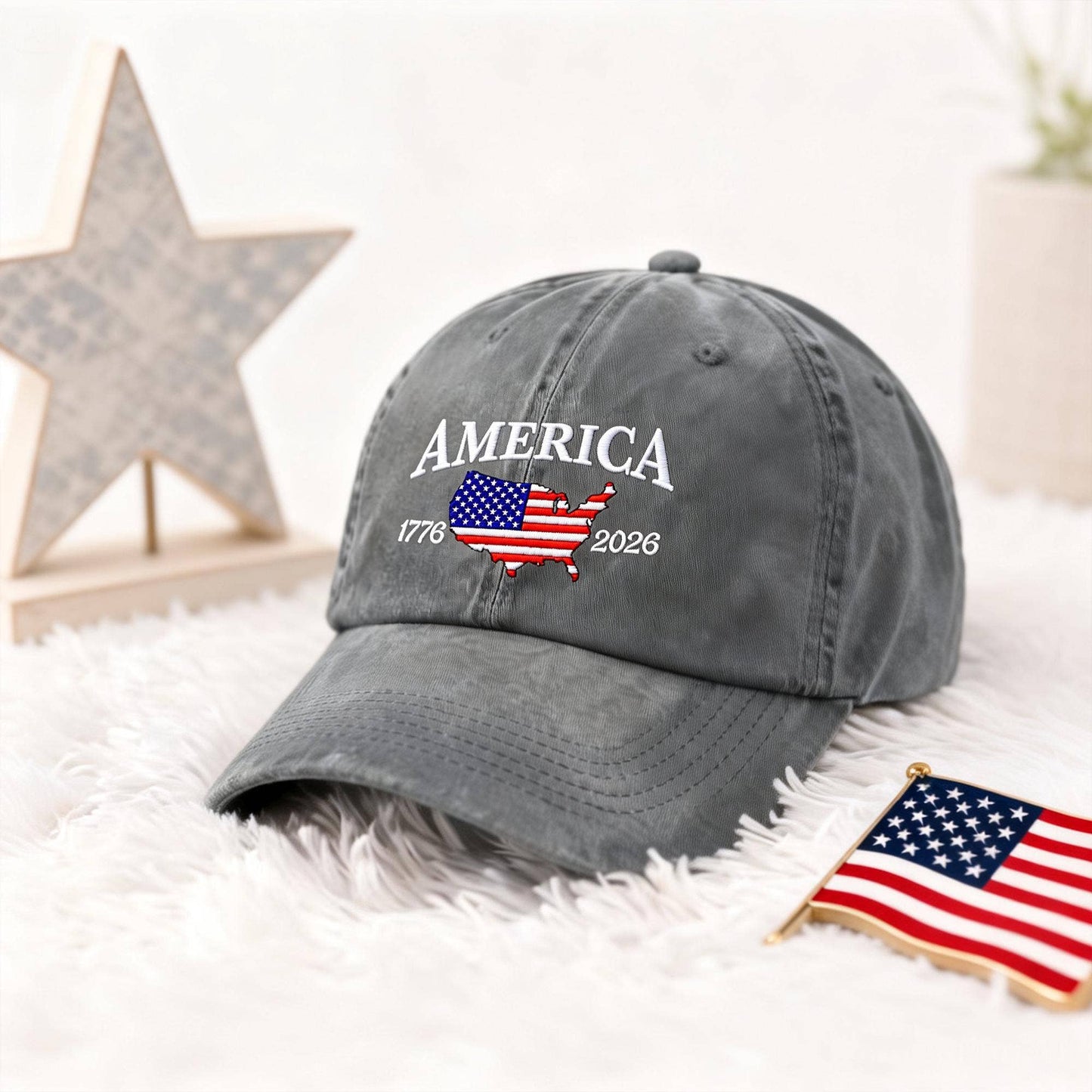America 250th Anniversary Hat, USA Embroidered 1776–2026 Hat