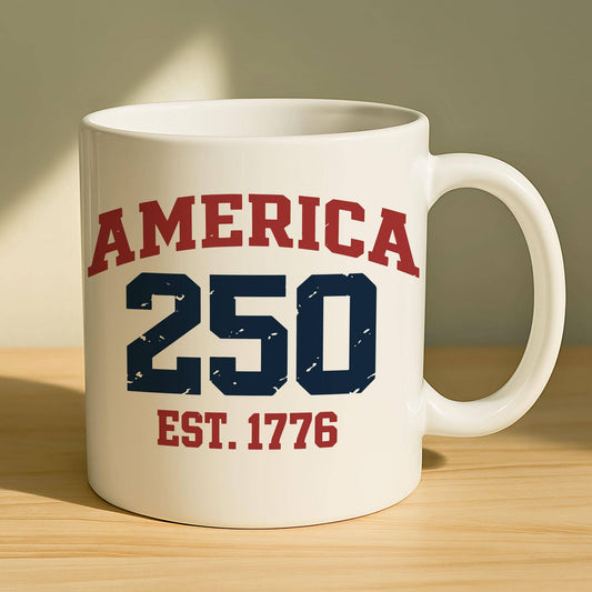 America 250 Mug Est 1776 Patriotic Coffee Cup USA Gift