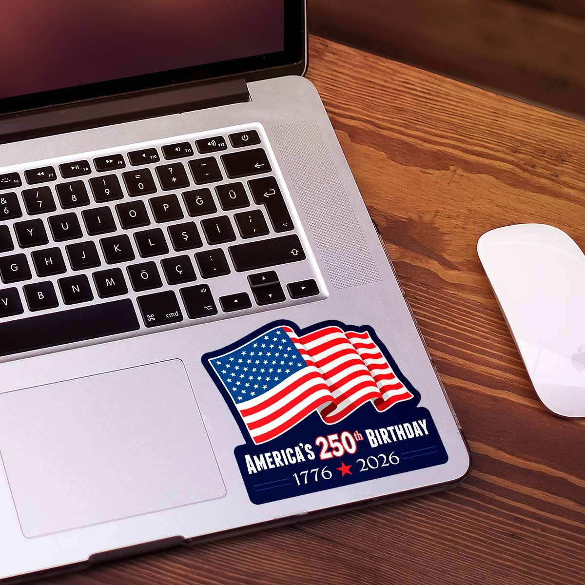 USA 1776 Flag Celebrate 250 Years Patriotic Die Cut Sticker