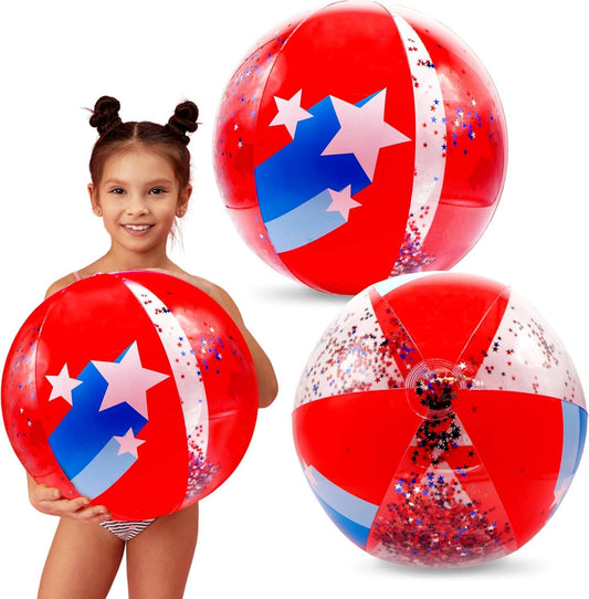 Novelty Patriotic Beach Ball Inflatable Pool Floats & 4th of July Party Favors