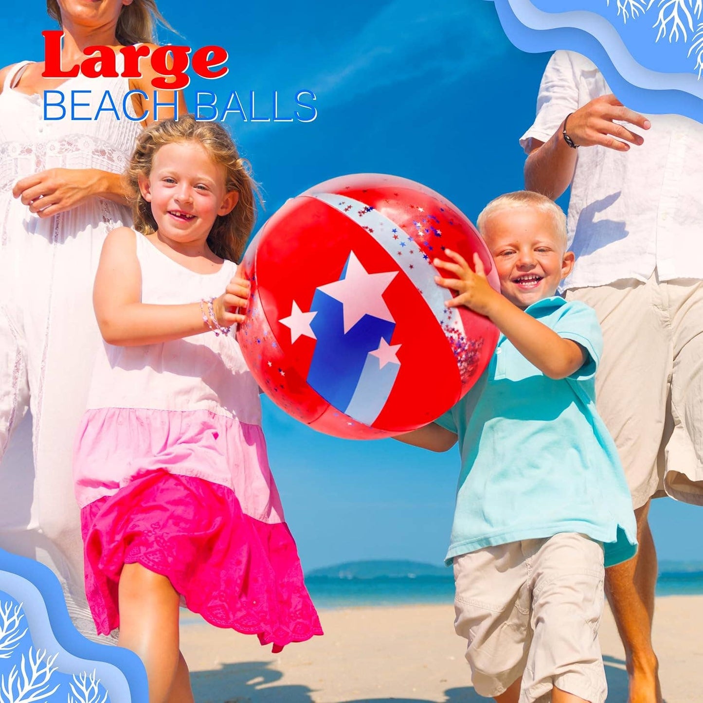 Novelty Patriotic Beach Ball Inflatable Pool Floats & 4th of July Party Favors