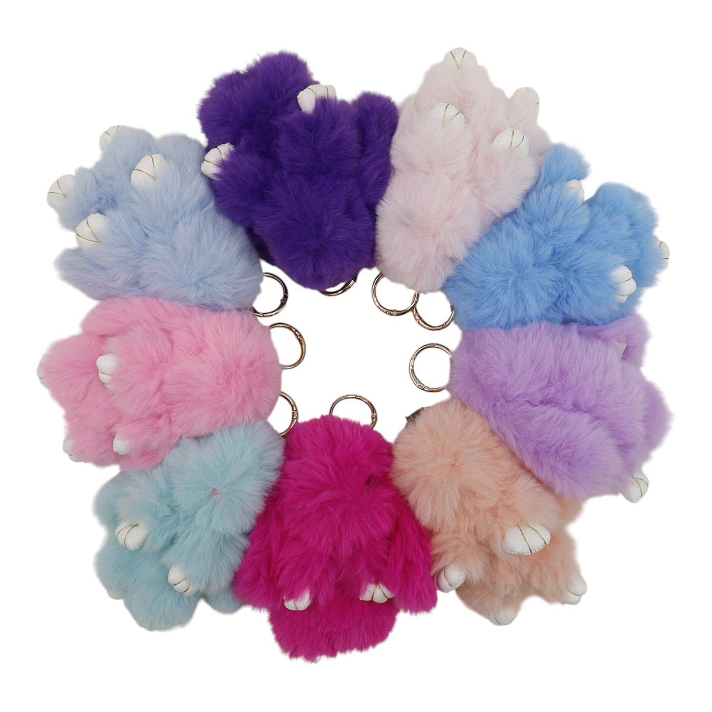 Cut Rabbit Pom Pom Key Chain