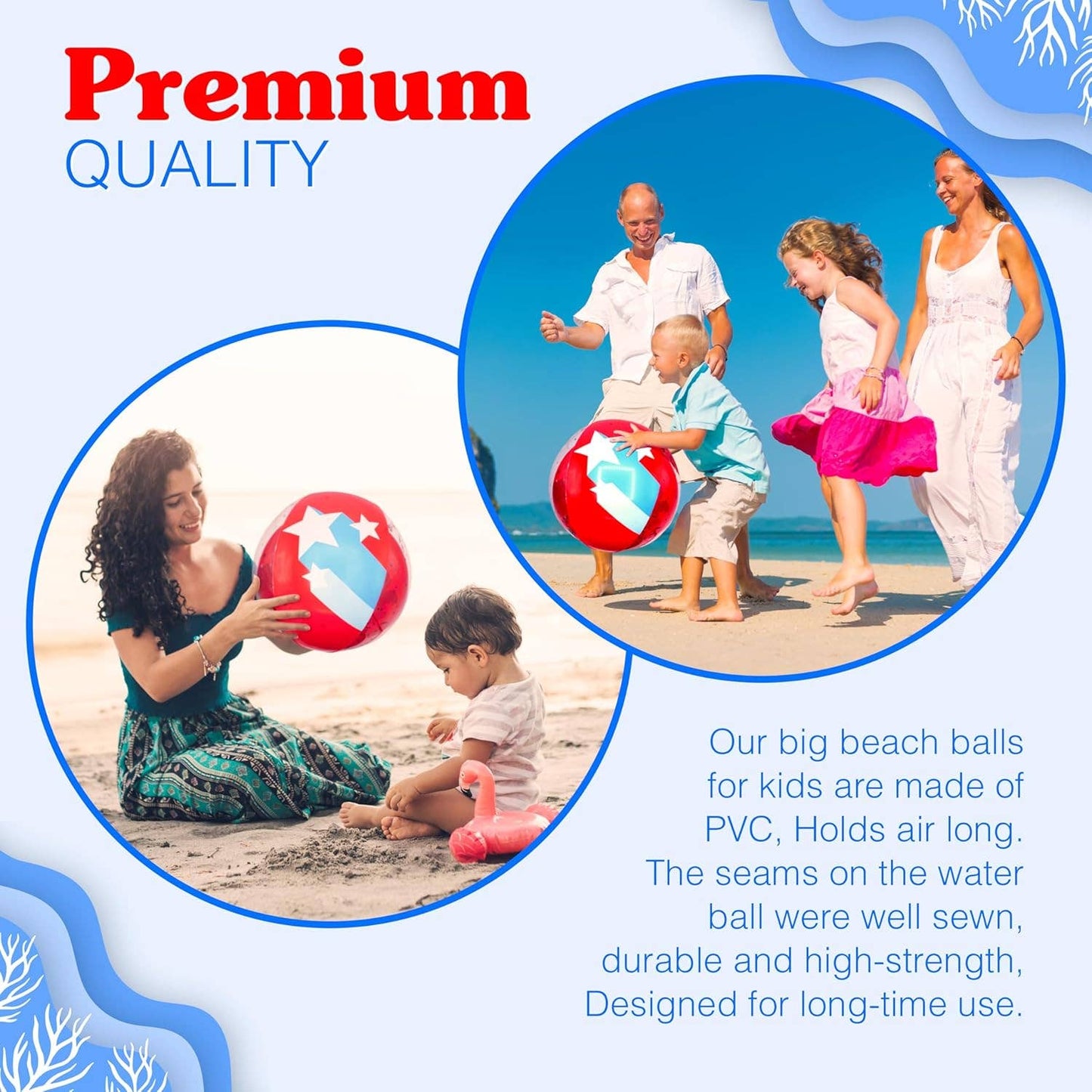 Novelty Patriotic Beach Ball Inflatable Pool Floats & 4th of July Party Favors