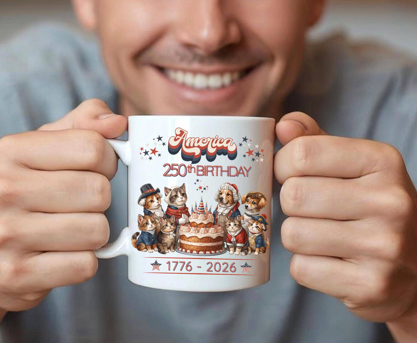 America 250th Birthday Mug, USA Celebrating 250 Years Coffee