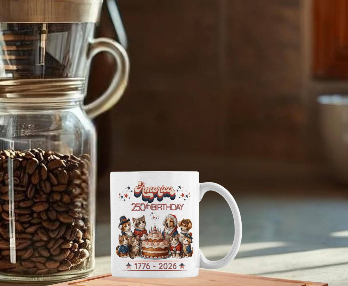 America 250th Birthday Mug, USA Celebrating 250 Years Coffee