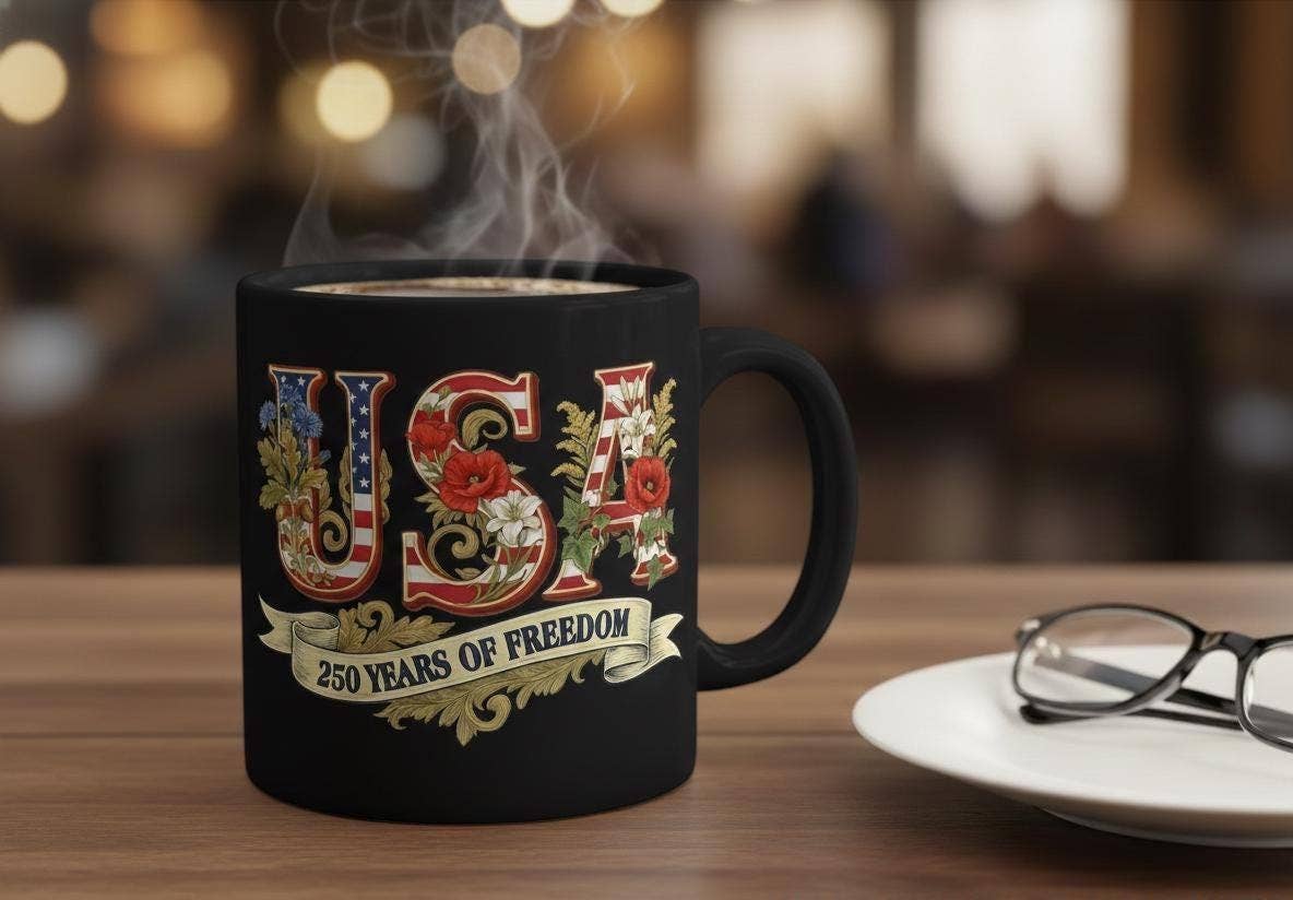USA 250th Anniversary Mug, Semiquincentennial Coffee Cup