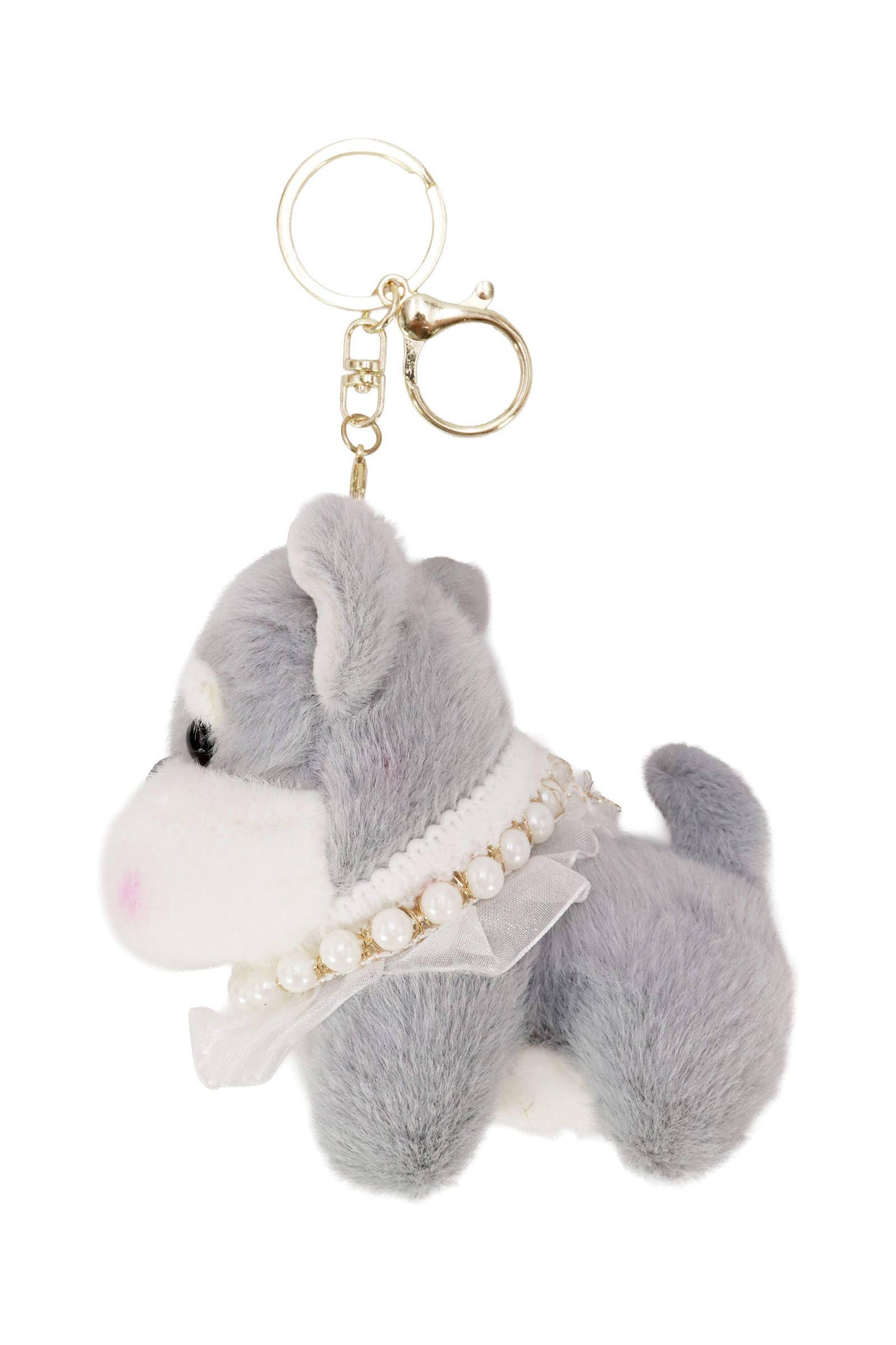 Posh Cute Puppy Dog Fuzzy Stuffed Key Chain