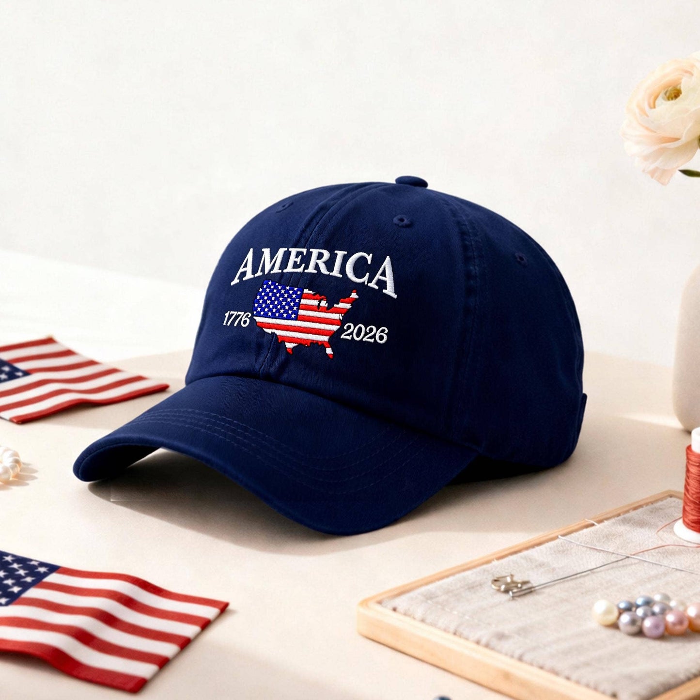 America 250th Anniversary Hat, USA Embroidered 1776–2026 Hat