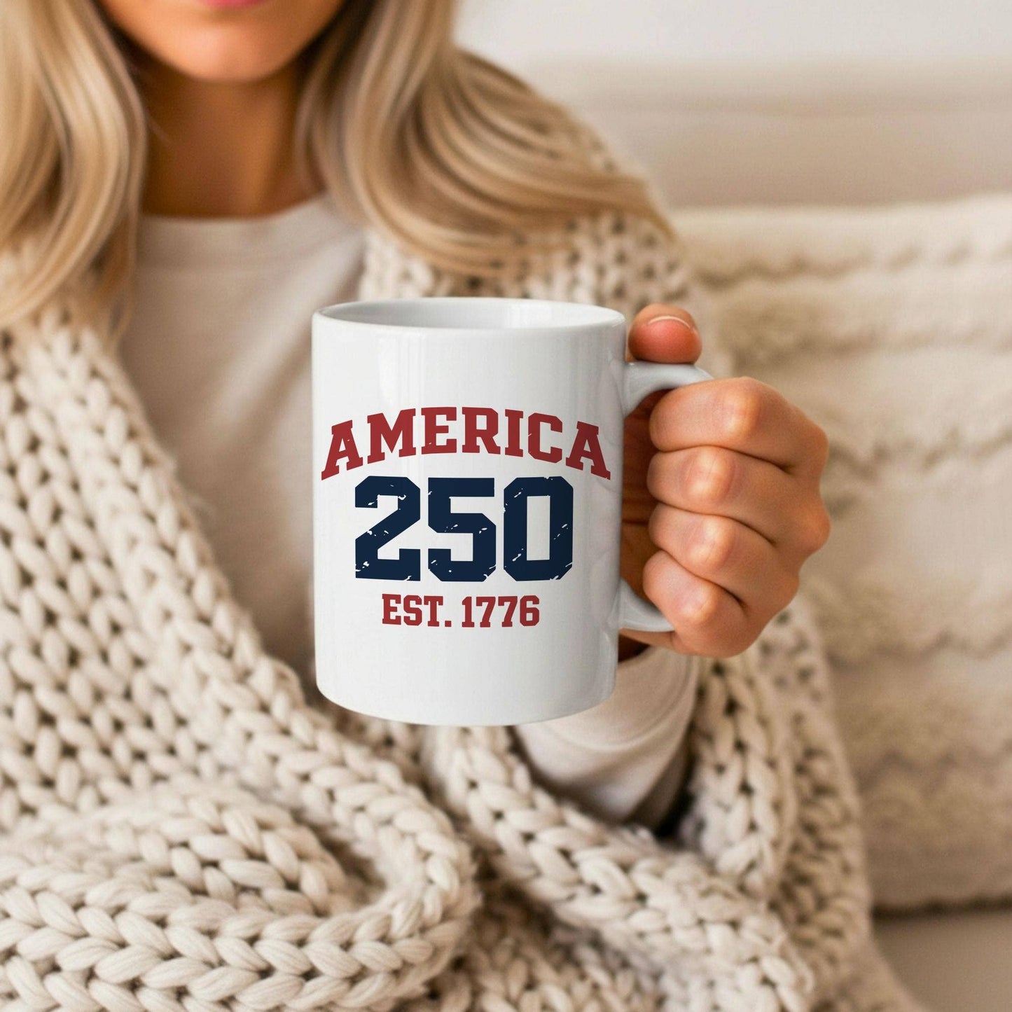 America 250 Mug Est 1776 Patriotic Coffee Cup USA Gift