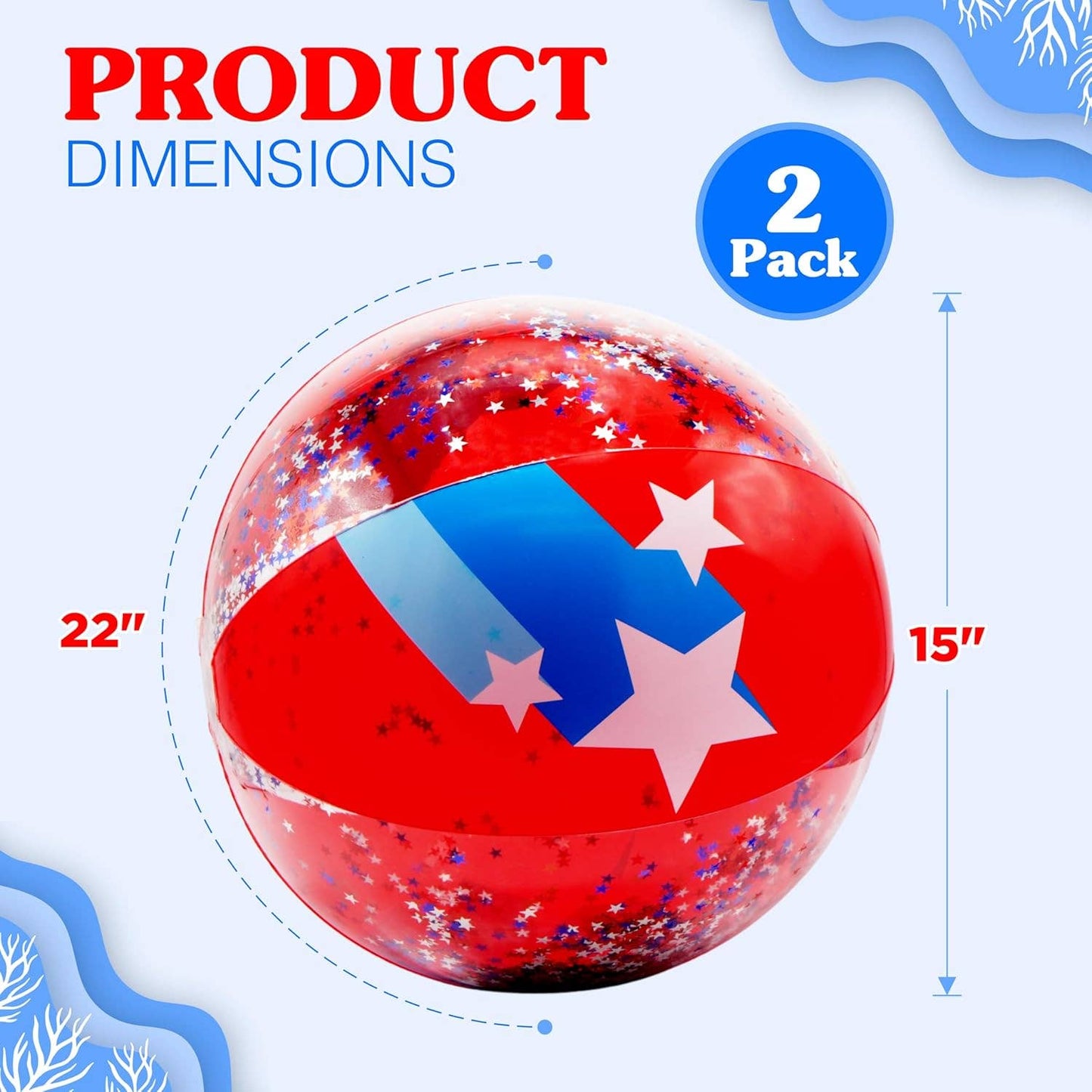 Novelty Patriotic Beach Ball Inflatable Pool Floats & 4th of July Party Favors