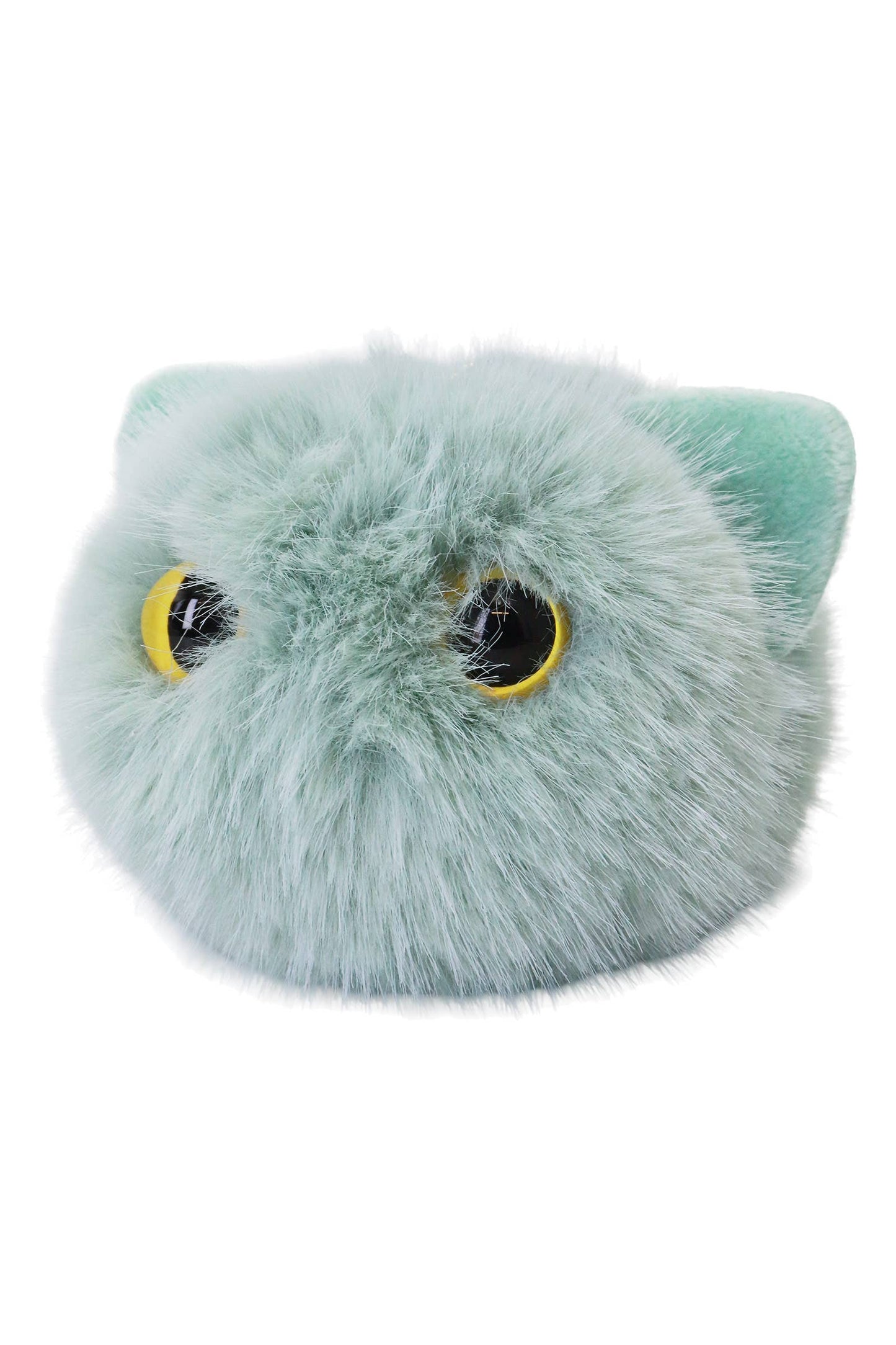 Kitty Cat Head Fuzzy Fur Pom Pom Key Chain