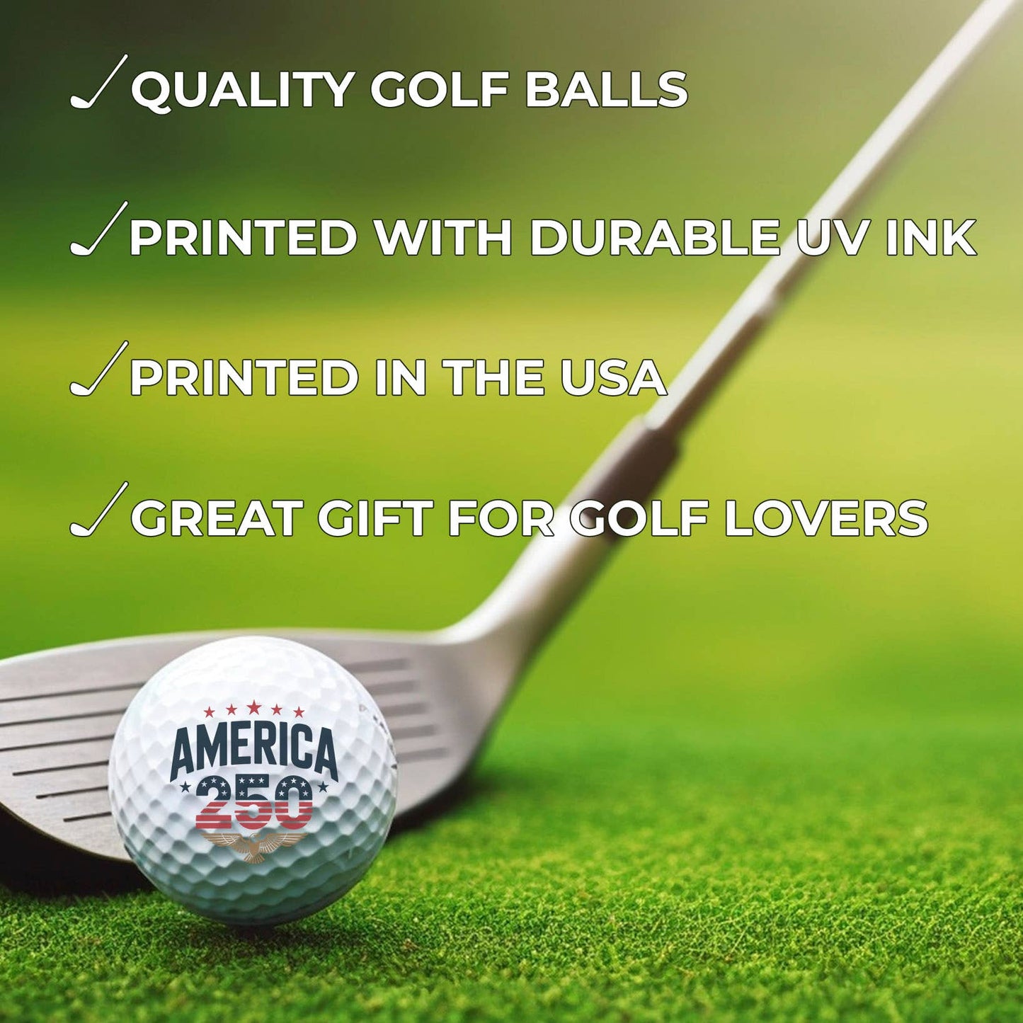 Stars and Stripes America 250 Golf Ball - 3 Ball Set