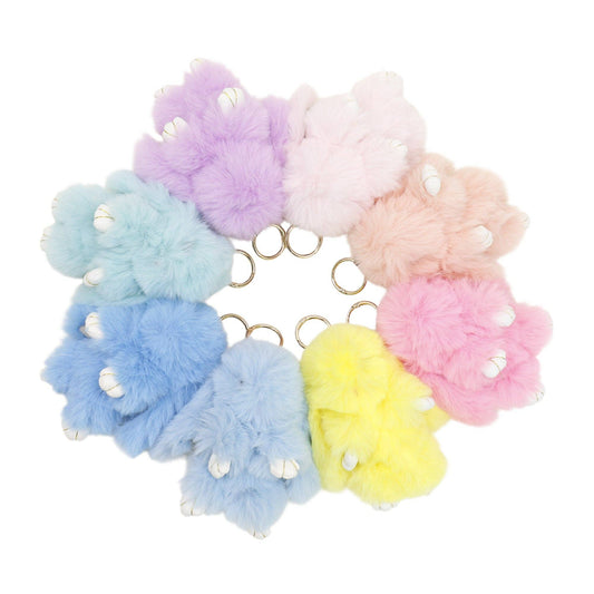Cut Rabbit Pom Pom Key Chain