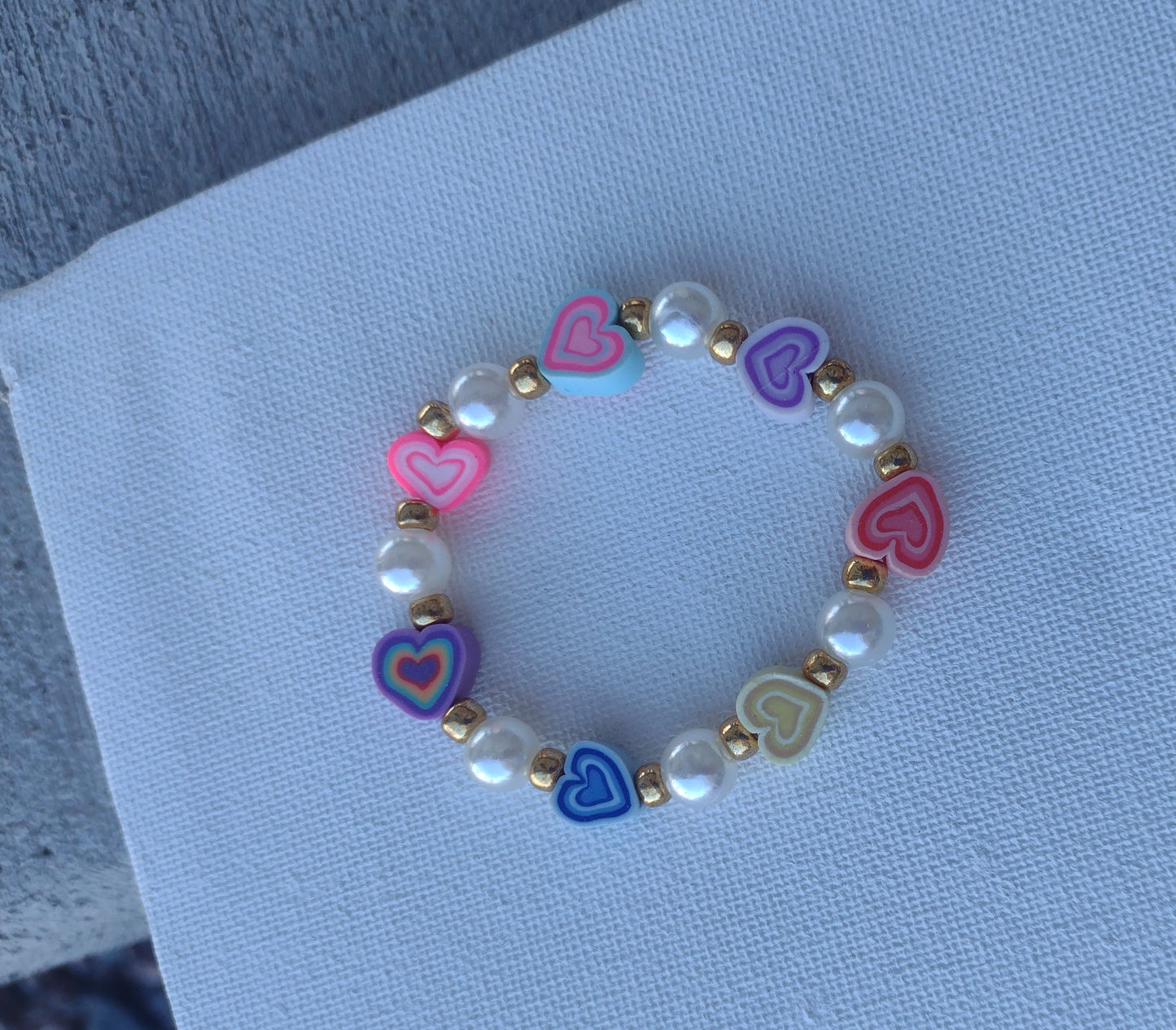 Pearl and Clay Heart Beads