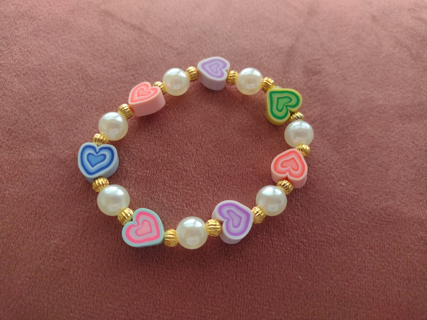 Pearl and Clay Heart Beads